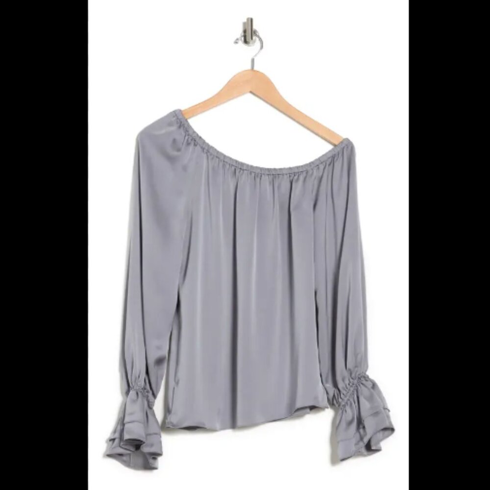 Ramy Brook Murphy Off-the-Shoulder Satin Top